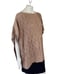 CHICO'S Pointelle Knit Poncho Sweater Shawl in Tan WOMEN'S MEDIUM