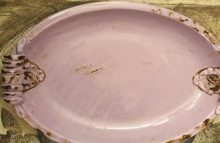 Ceramic purple serving tray