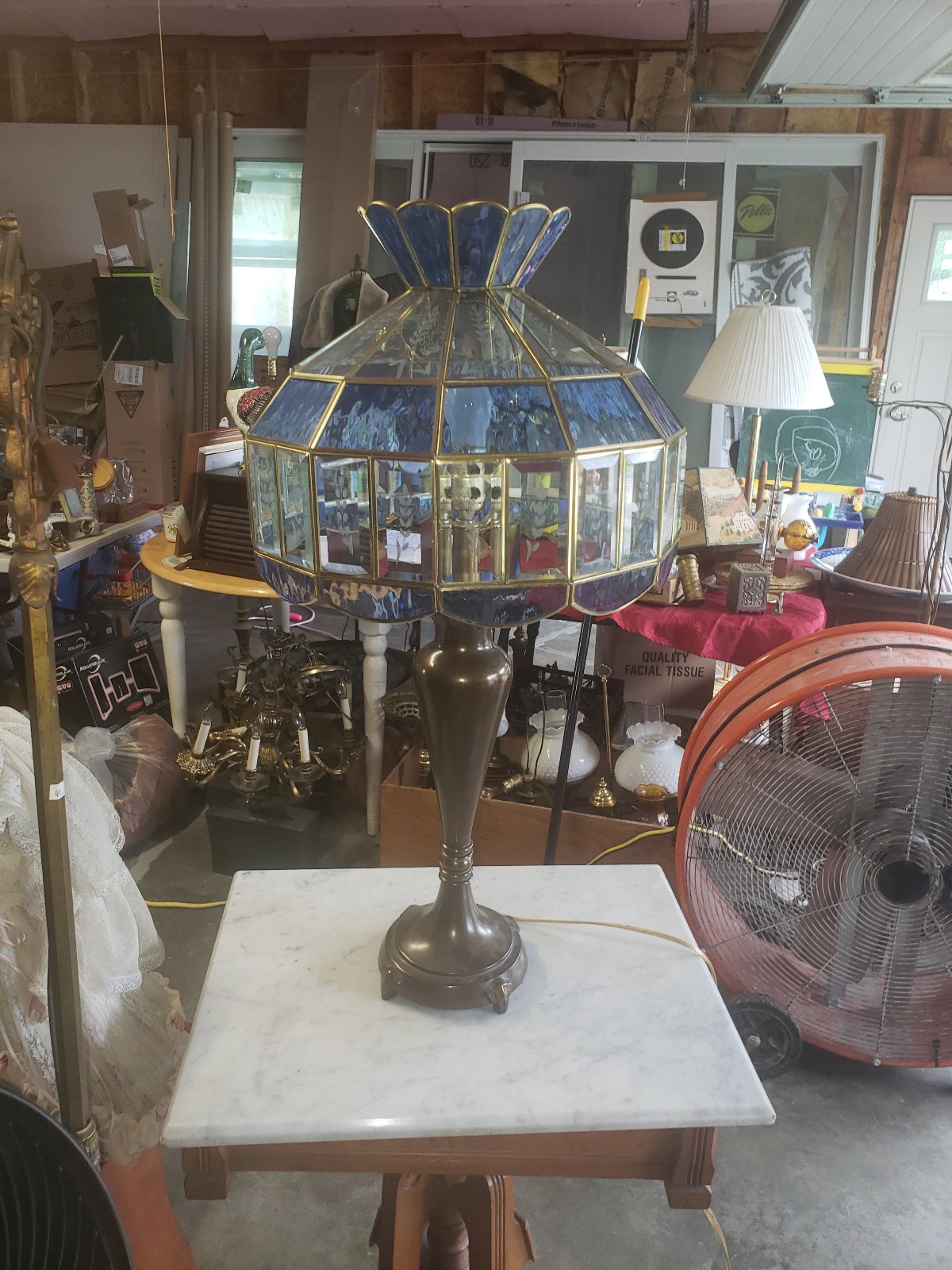 Large Vintage Tiffany Style Lamp
