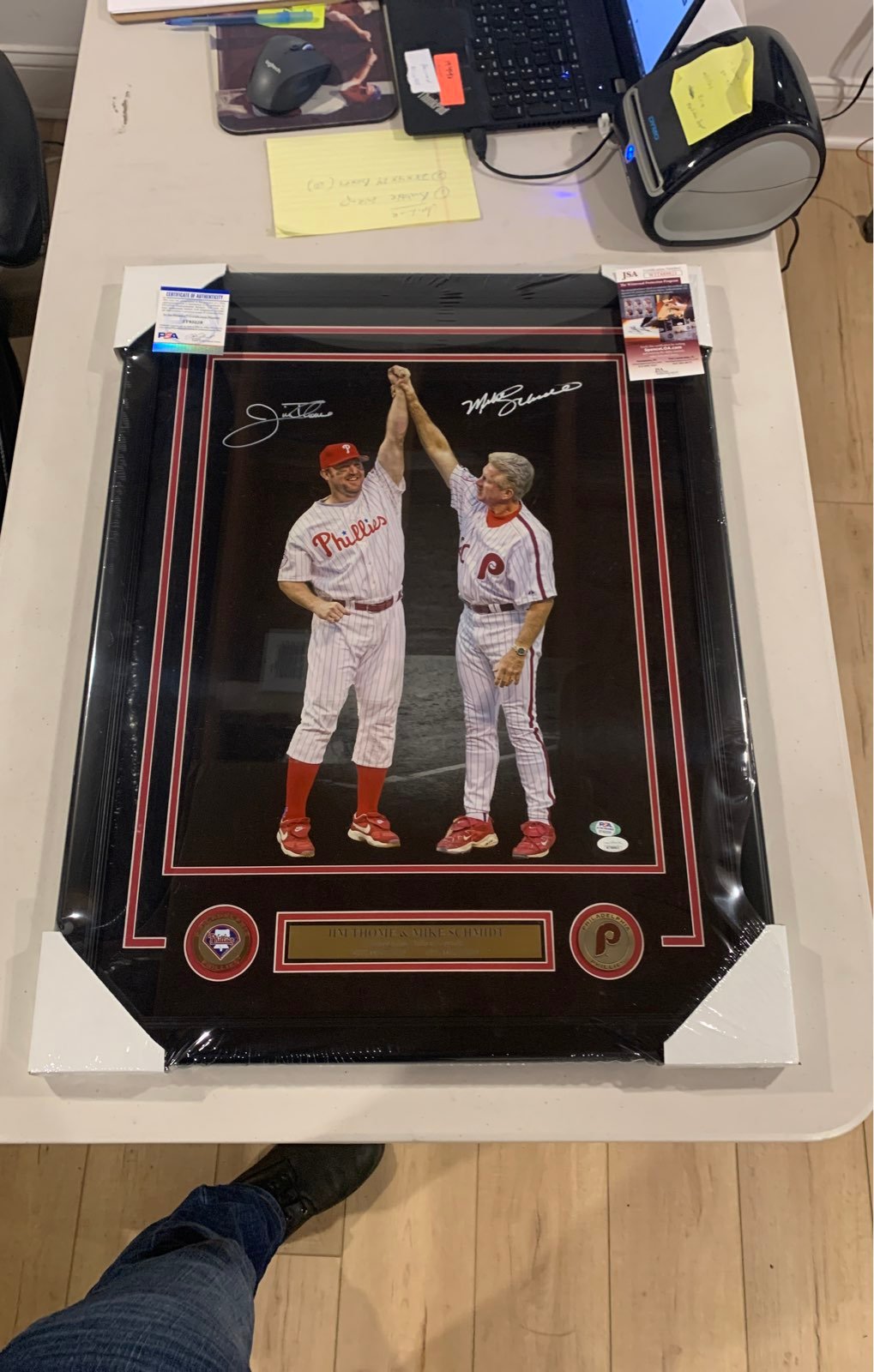 Jim Thome Mike Schmidt dual autograph signed Phillies 16x20 photo framed JSA
