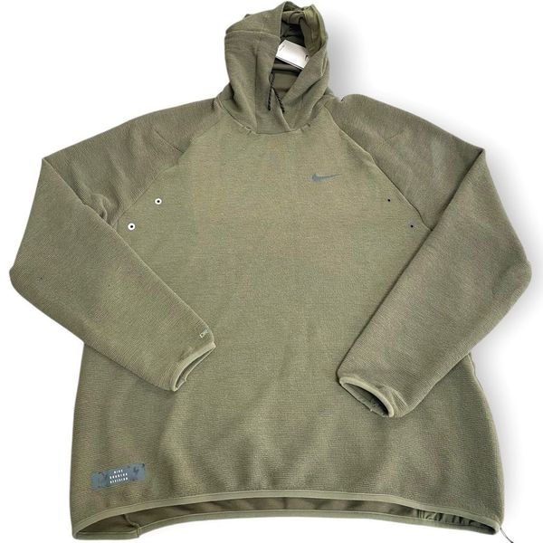 Nike Dri-FIT Running Division Pullover Olive Green Running Hoodie Mens size L