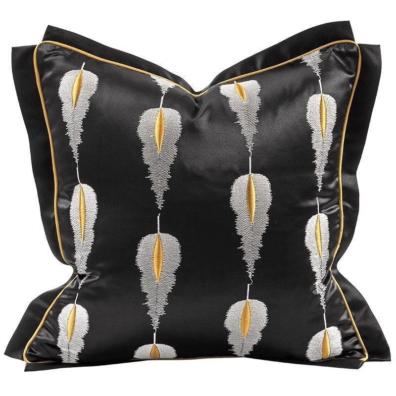 Feather Cushion Cover, Silk Pillow