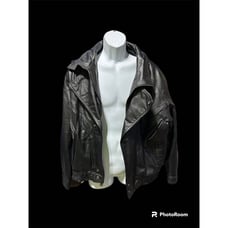 True Breed Black Full Zip Snap Button Pockets Leather Jacket Adult Size L