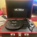 Vintage 3-Speed Bluetooth Portable Suitcase Record Player with Built-in Speakers