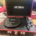 Vintage 3-Speed Bluetooth Portable Suitcase Record Player with Built-in Speakers