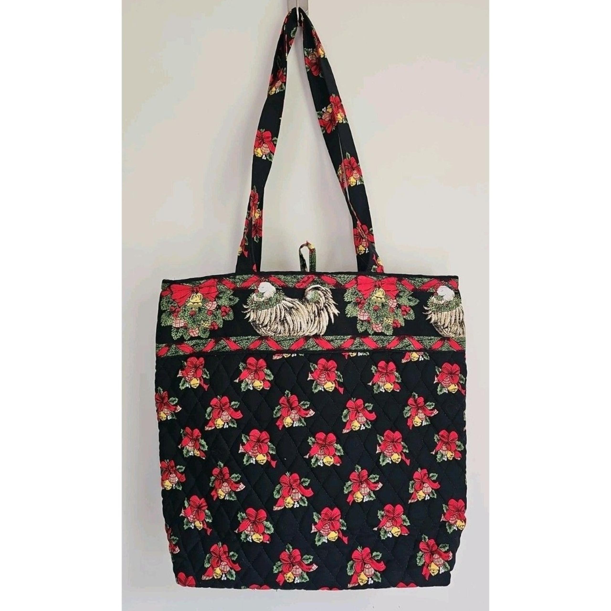 VERA BRADLEY HENS & HOLLY TOTE HANDBAG - VERY RARE Vintage Retired Chickens