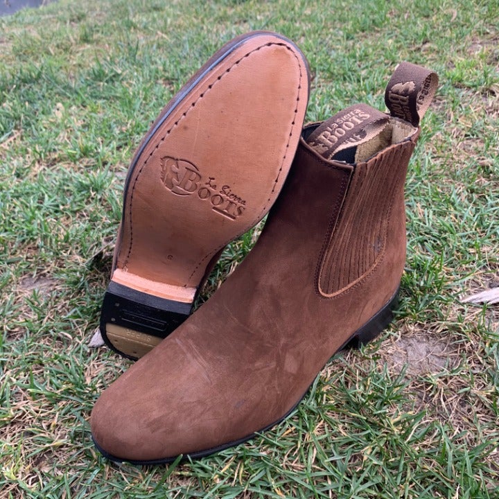 Mens Nubuck Suede Charro Botin Half Boot
