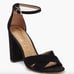Sam Edelman Yancy Black Suede Block Heel Ankle Strap Sandal Heels 8