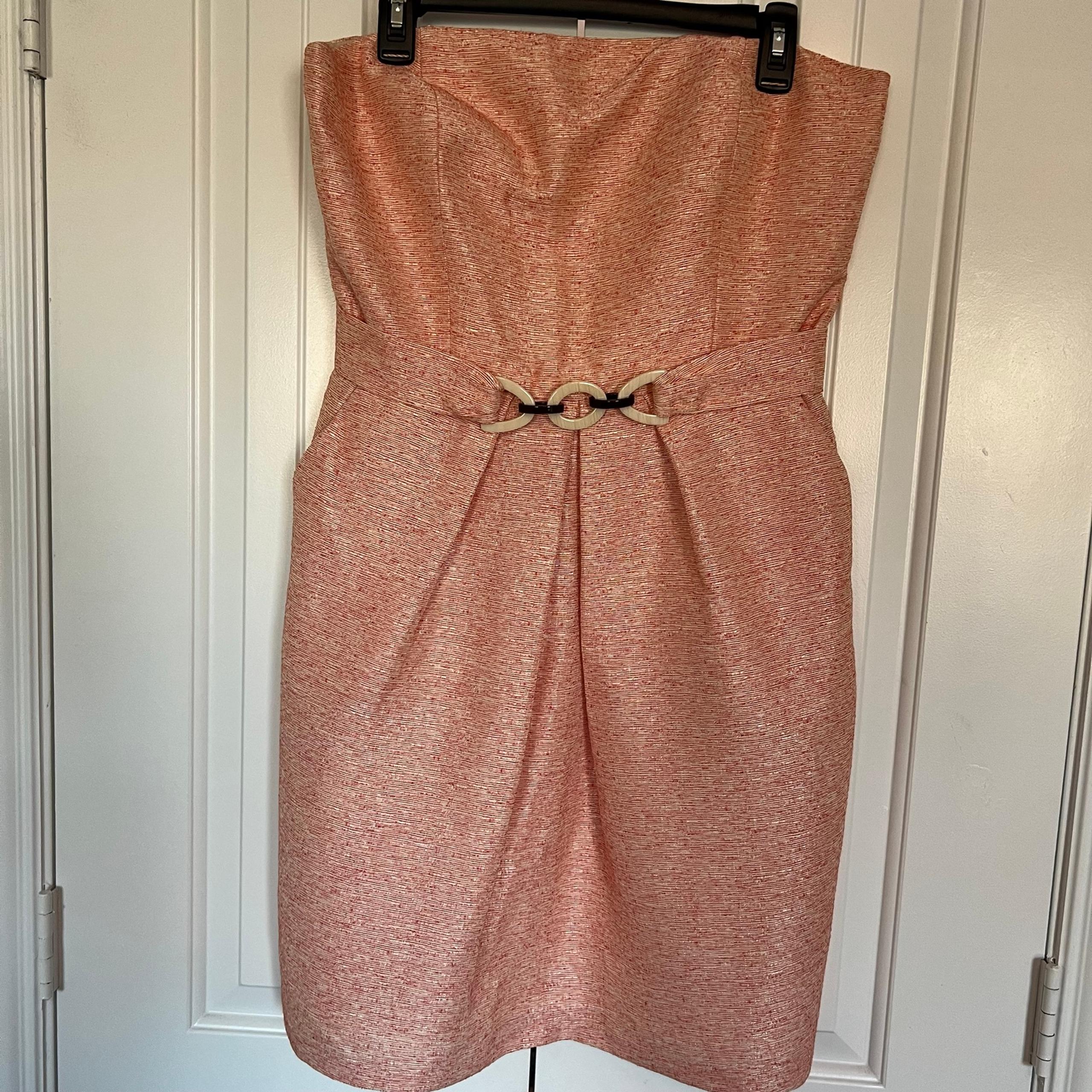 Antonio Melani Peach Knit Strapless Dress Size 10