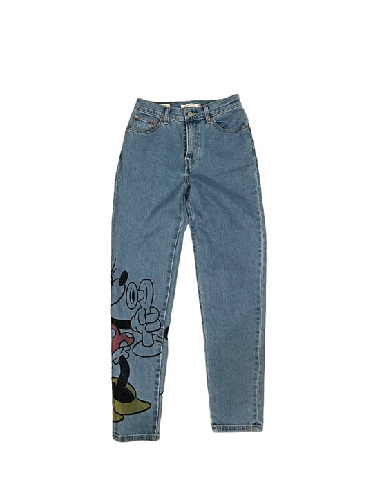 Levi's Mickey Jeans Size 26 High Rise Boyfriend Minnie Mouse Medium Wash