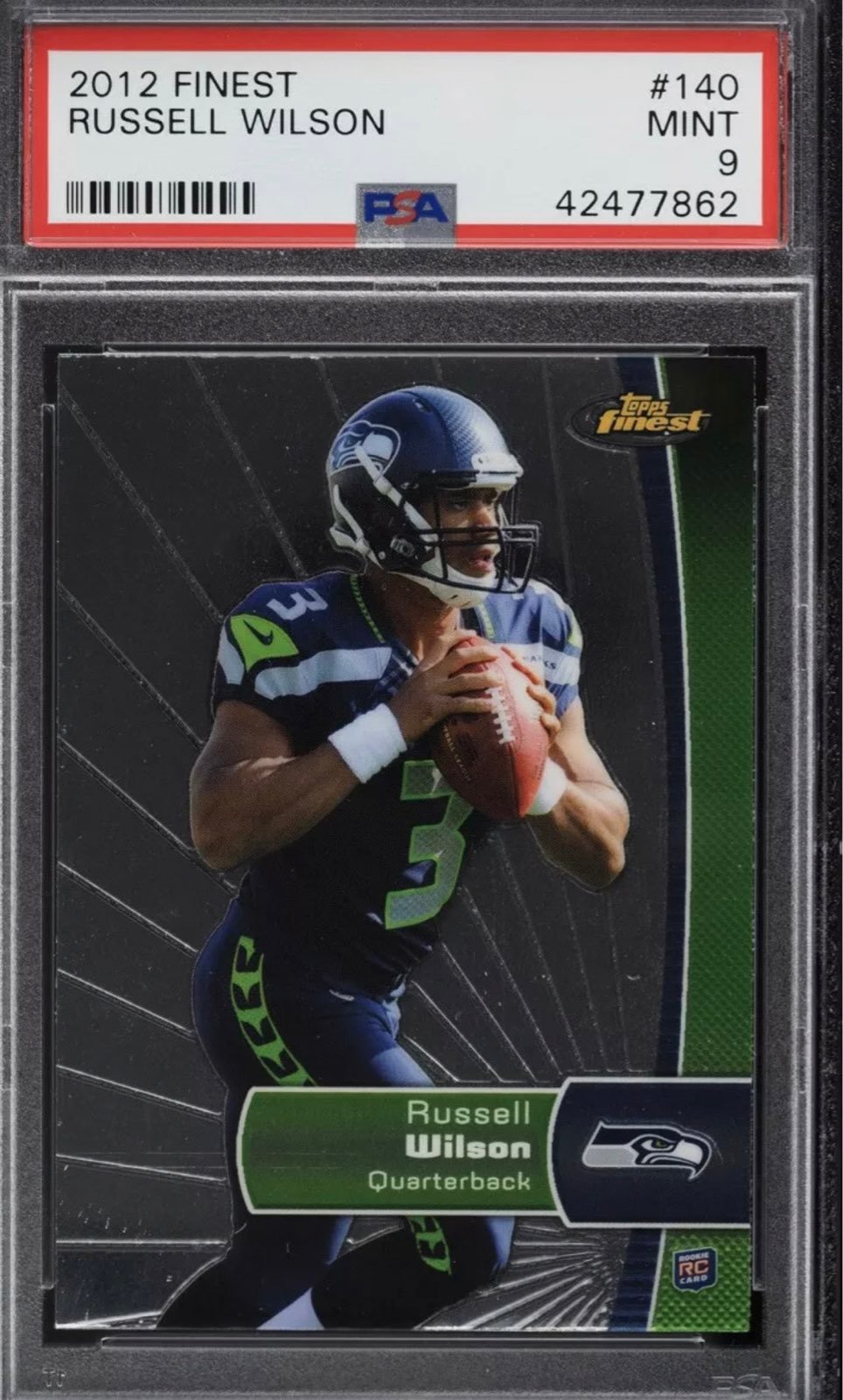 2012 Topps Finest Russell Wilson Rookie #140 PSA 9 MINT RC Broncos Seahawks