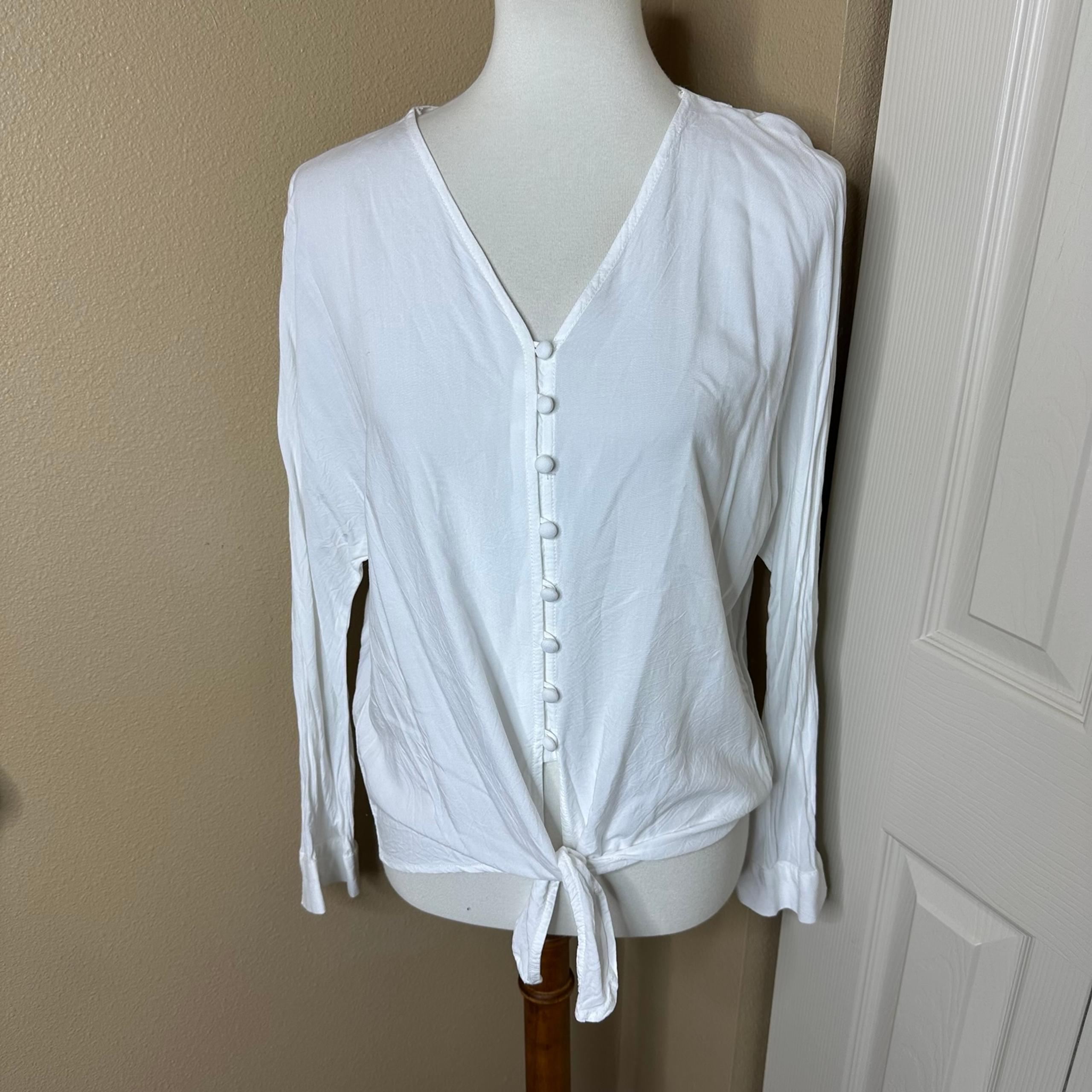 White Button-Down Women's Top