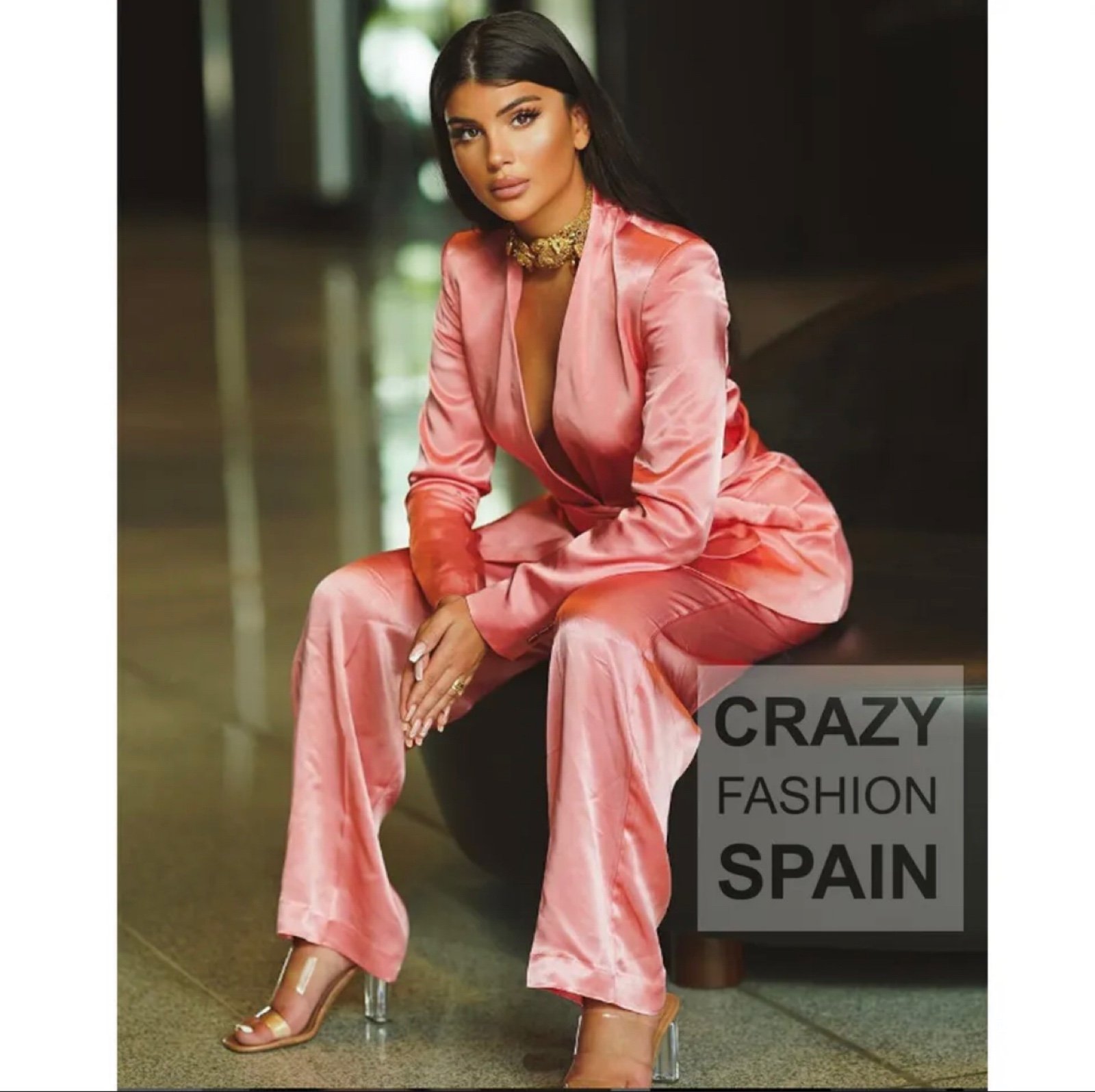 SATIN EFFECT STRAIGHT LEG PANTS