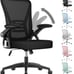 Ergonomic Office Chair, Mid Back Desk Chair with Adjustable Height Dark Black