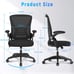Ergonomic Office Chair, Mid Back Desk Chair with Adjustable Height Dark Black