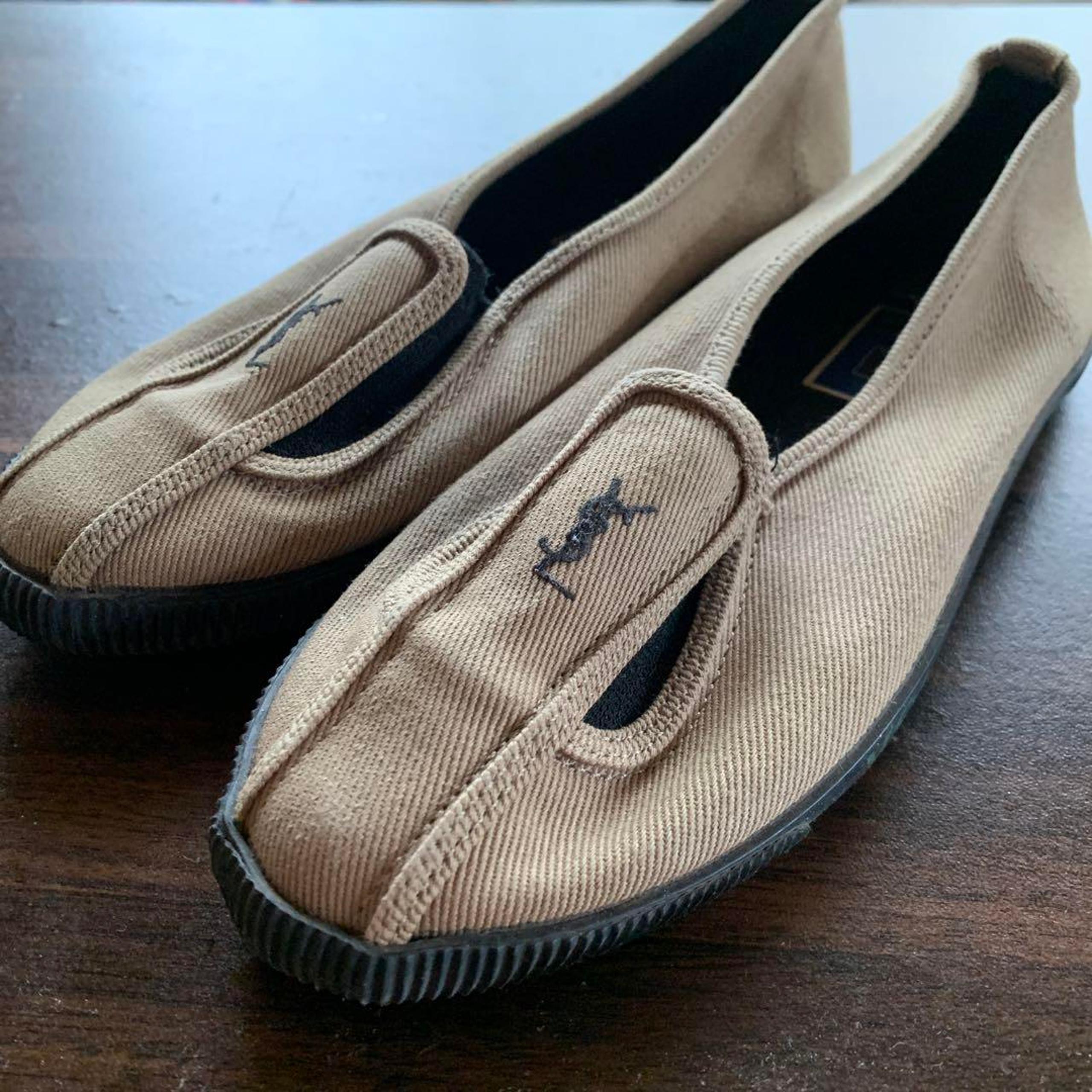YSL Beige Slip-ons