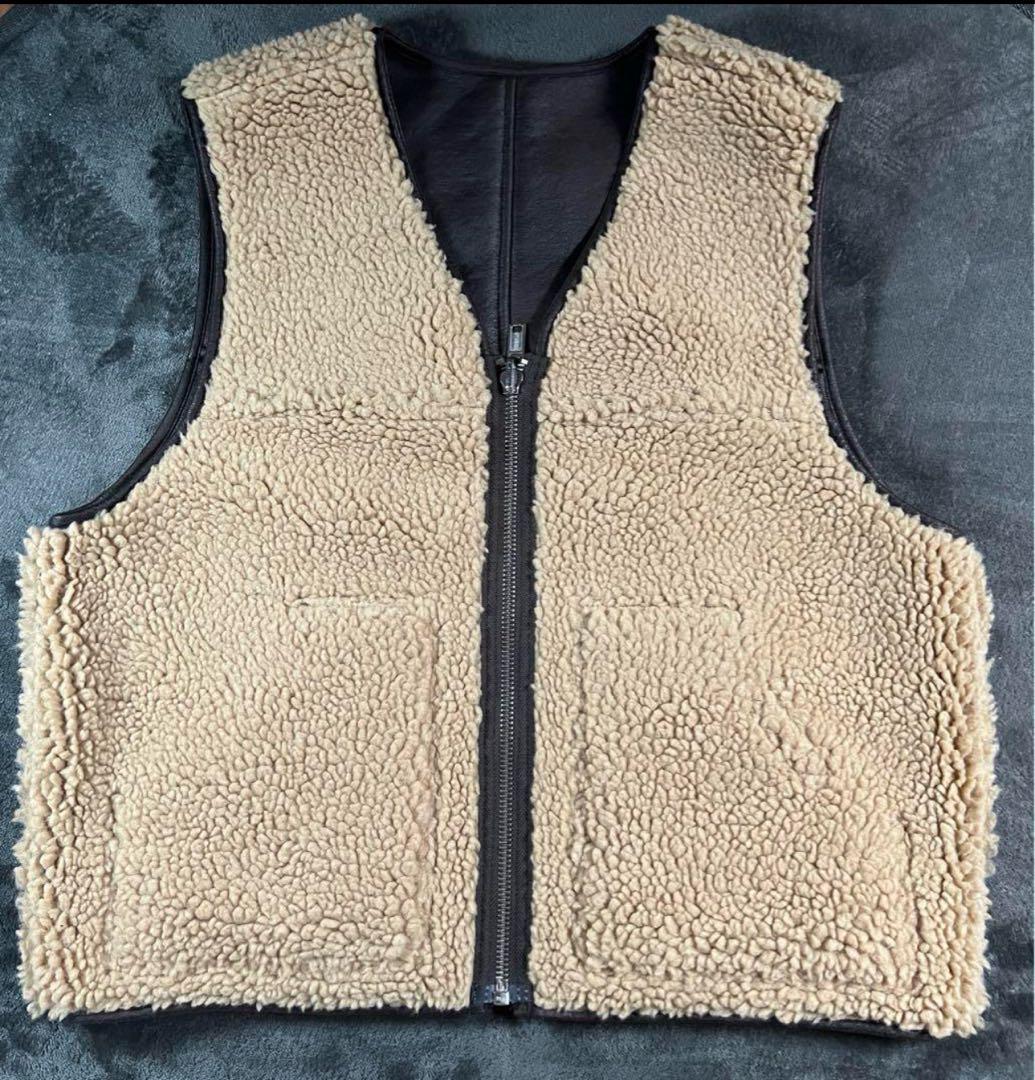 Reversible Faux Shearling Work Vest Size M