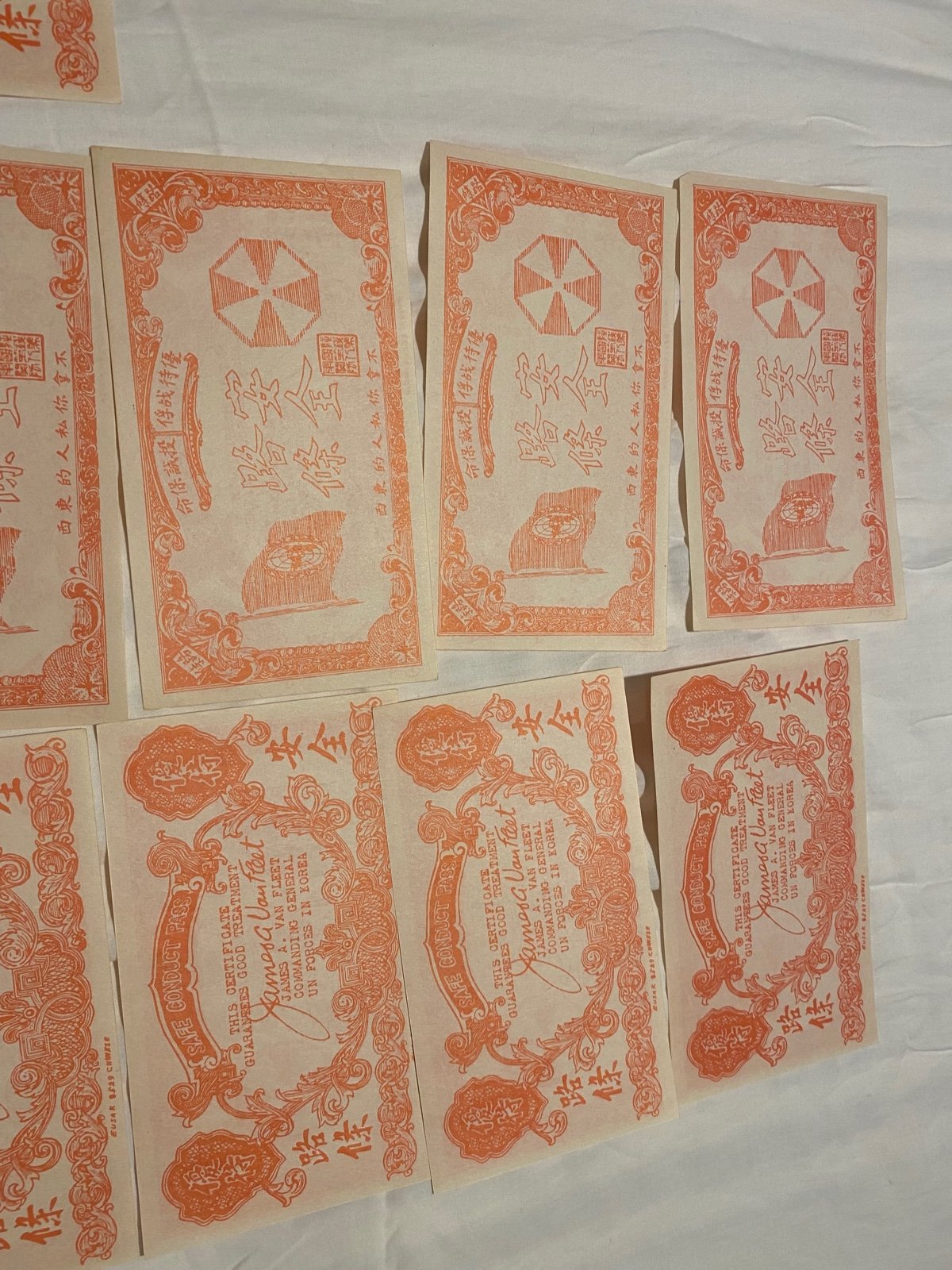 1947 James A Van Fleet Safe Conduct Passes