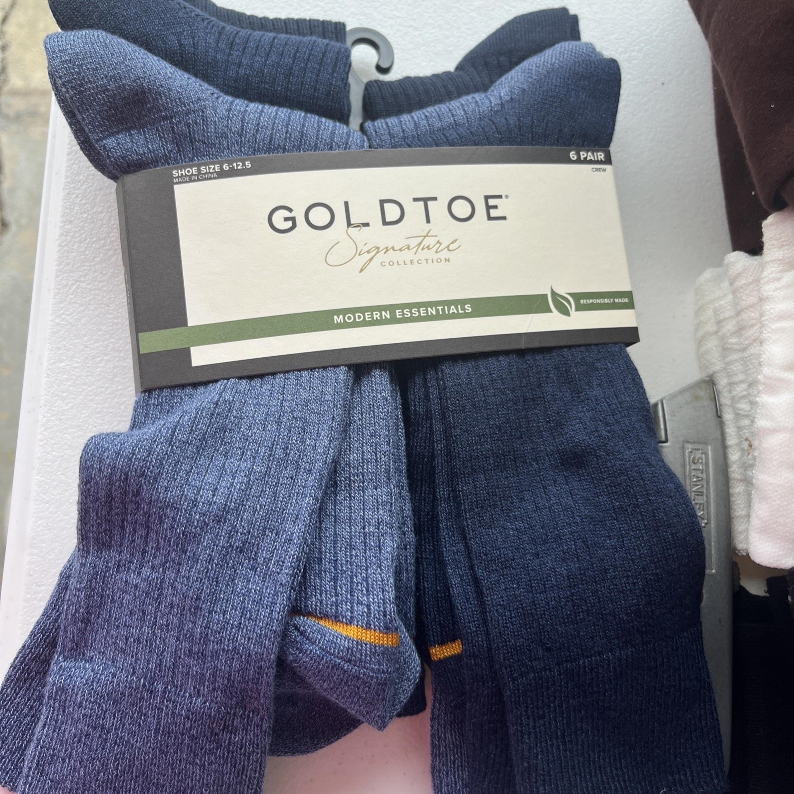 Signature Gold by GOLDTOE Men Repreve All Season Rib Crew Socks 6pk, Blue 6-12.5