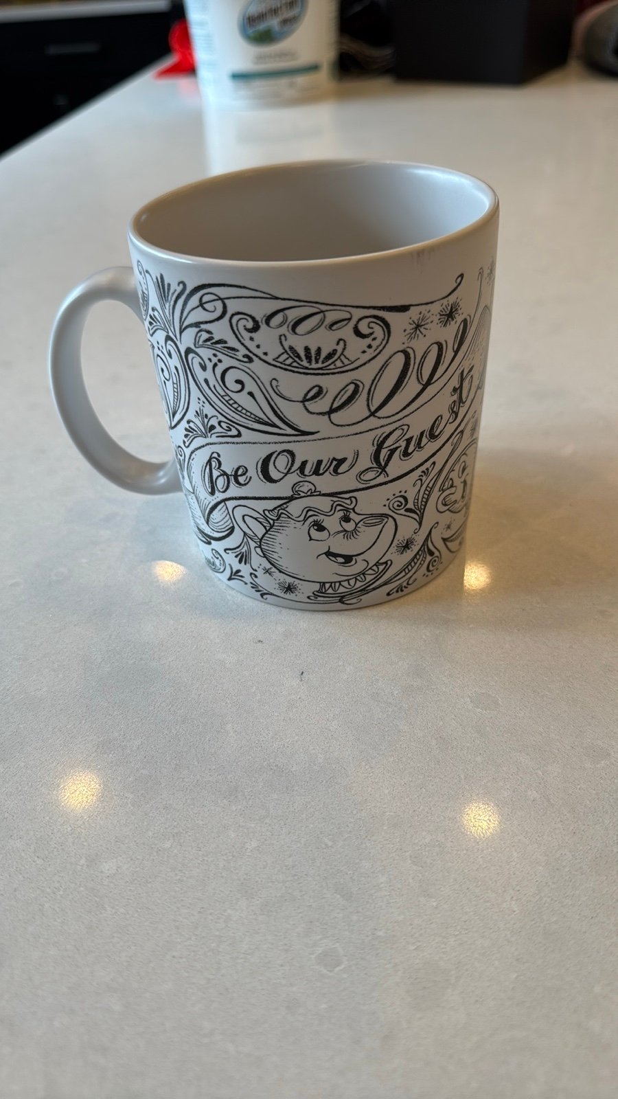 Disney park’s beauty and the beast Be Our Guest White Mug. So fun! Great gift.