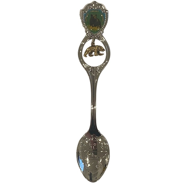 TENNESSEE 4.5" Souvenir Enamel Spoon Teaspoon GREAT SMOKEY MTNS MOUNTAINS BEAR
