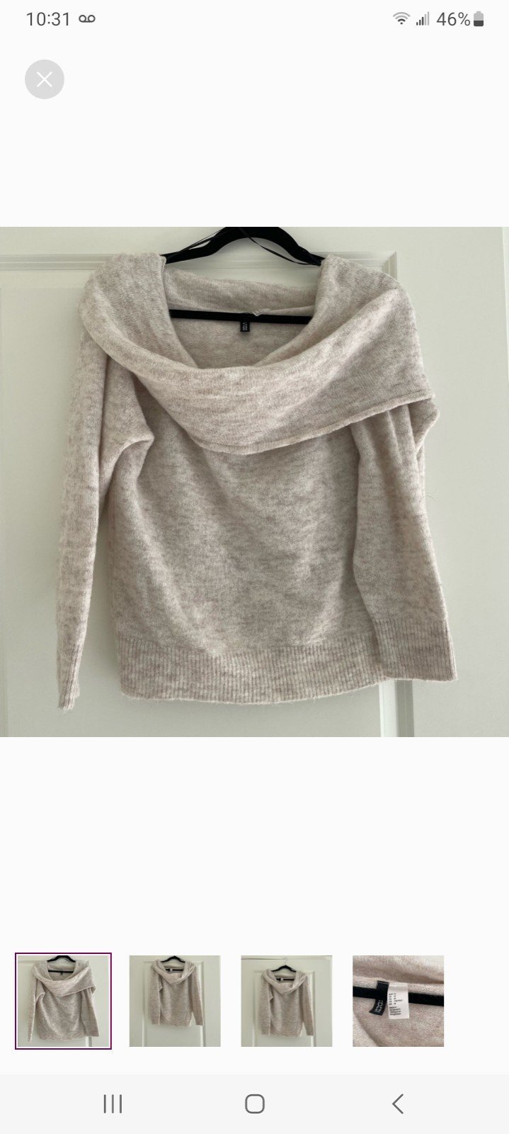 H M Off the Shoulder Cowl Neck Sweaters Mercari
