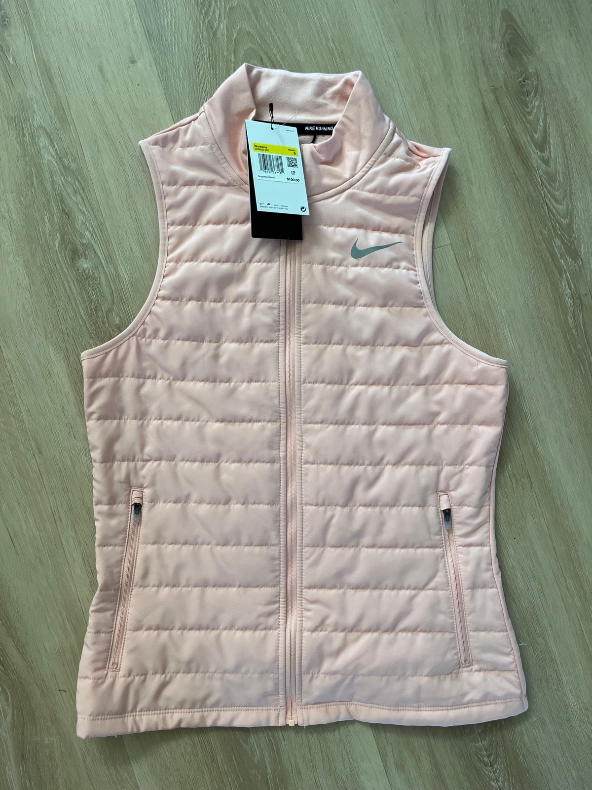 Nike Women's Arctic Pink Therma-FIT Essential Running Vest Sz S DD6035-800 NWT