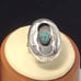 Turquoise Ring Sterling Silver Shadow Box Vintage 3.9g Size 7.75