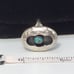 Turquoise Ring Sterling Silver Shadow Box Vintage 3.9g Size 7.75