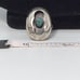 Turquoise Ring Sterling Silver Shadow Box Vintage 3.9g Size 7.75