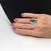 Turquoise Ring Sterling Silver Shadow Box Vintage 3.9g Size 7.75