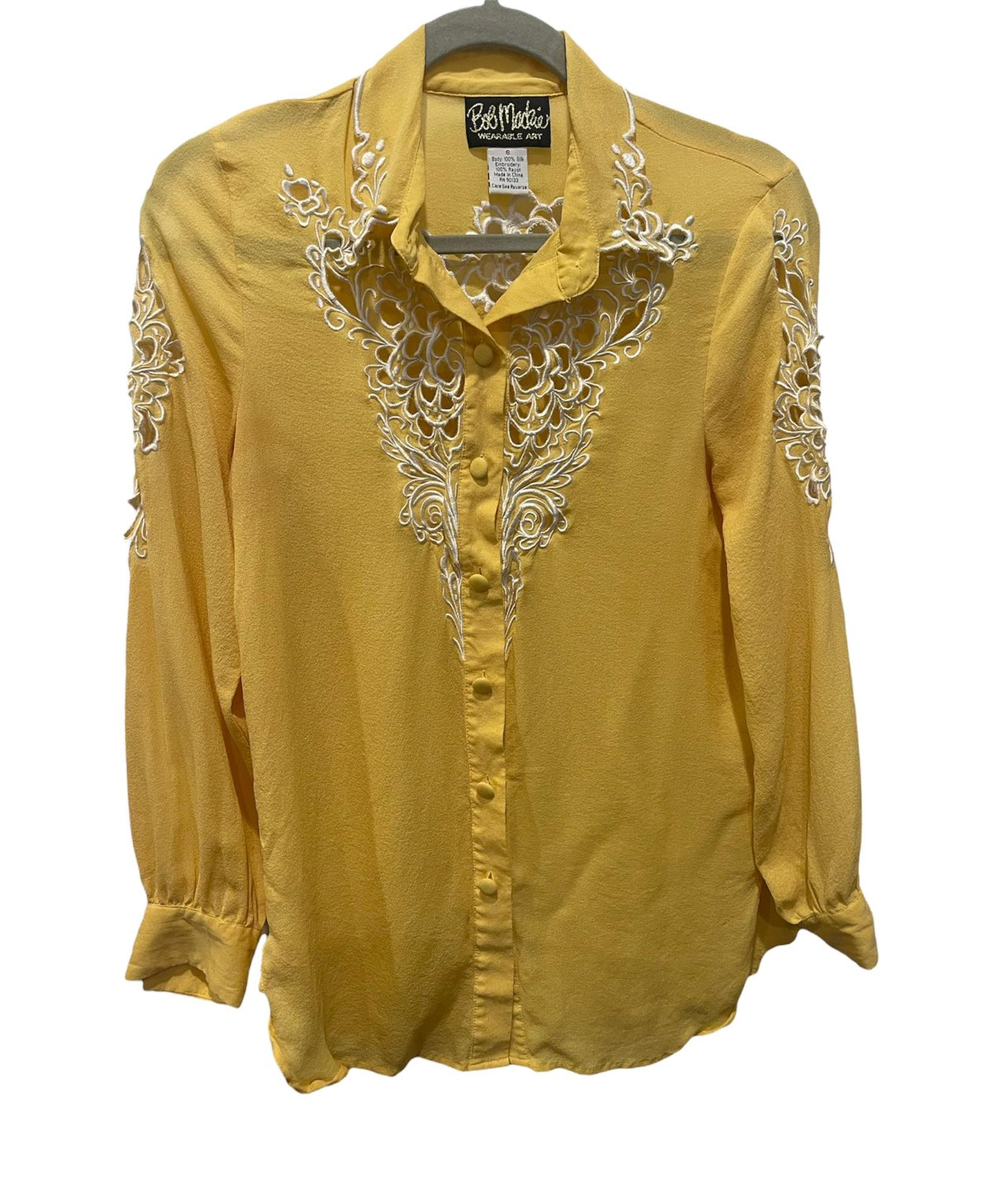 Vintage Bob Mackie Wearable Art blouse Small