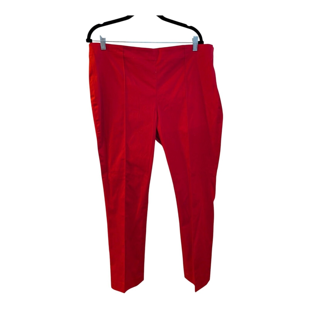 NEW Lauren Red Side Zip Straight Leg Pants Women's Size 16