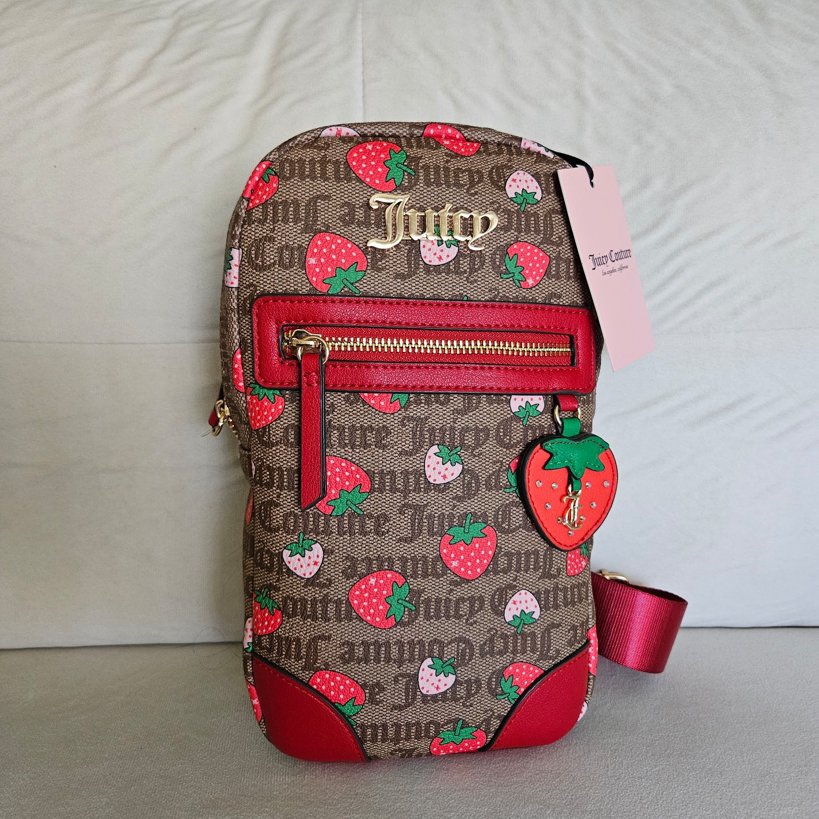 NEW Juicy Couture Freshly Picked Strawberries Backpack Sling