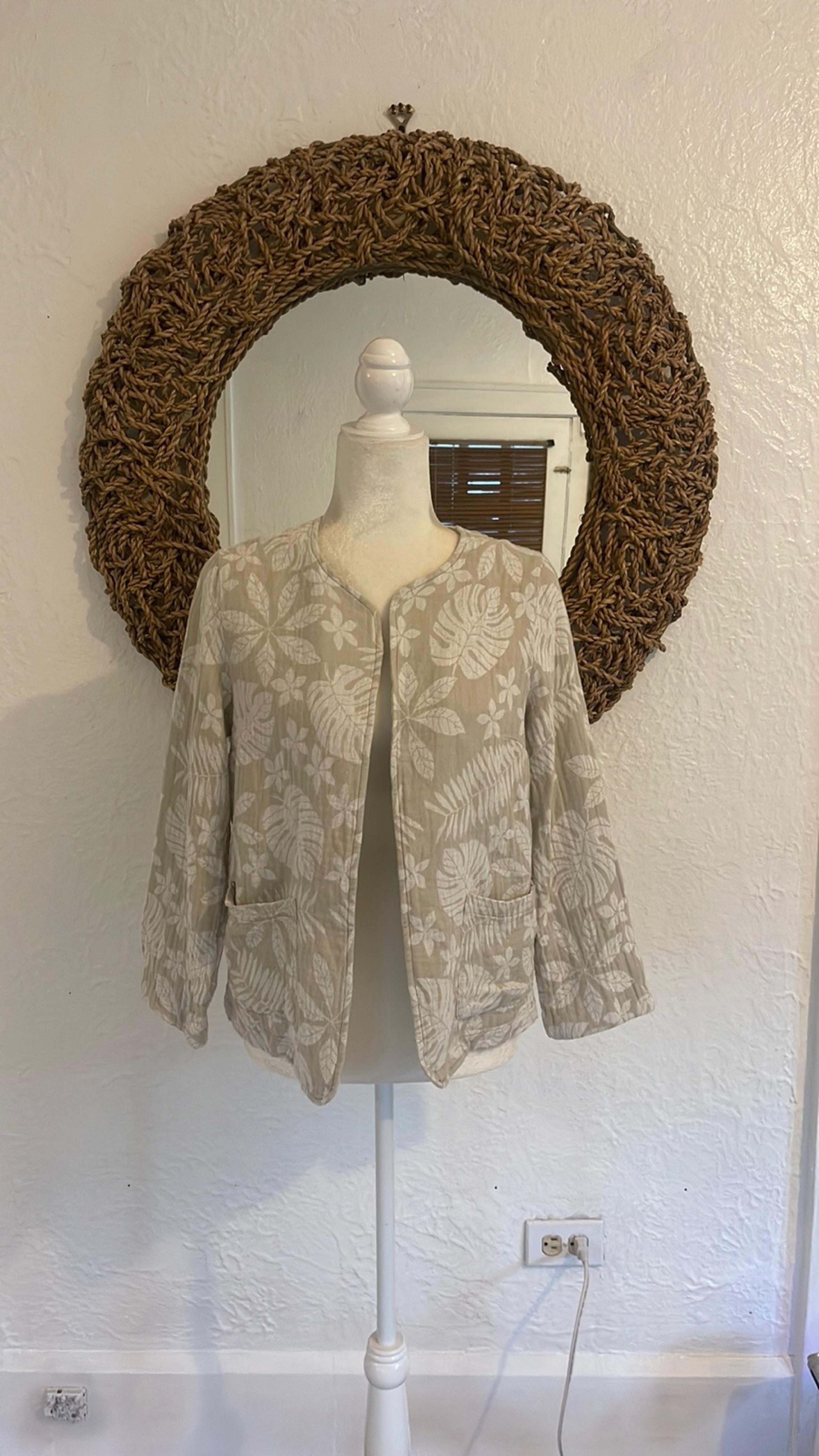 Tahari Palm Print Jacket S