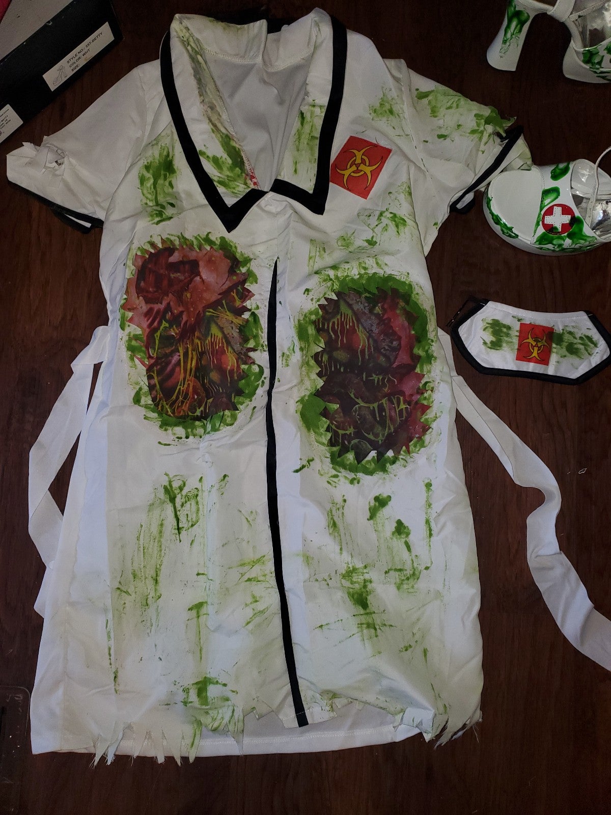Zombie Nurse Woman's Halloween Costume and Accessories