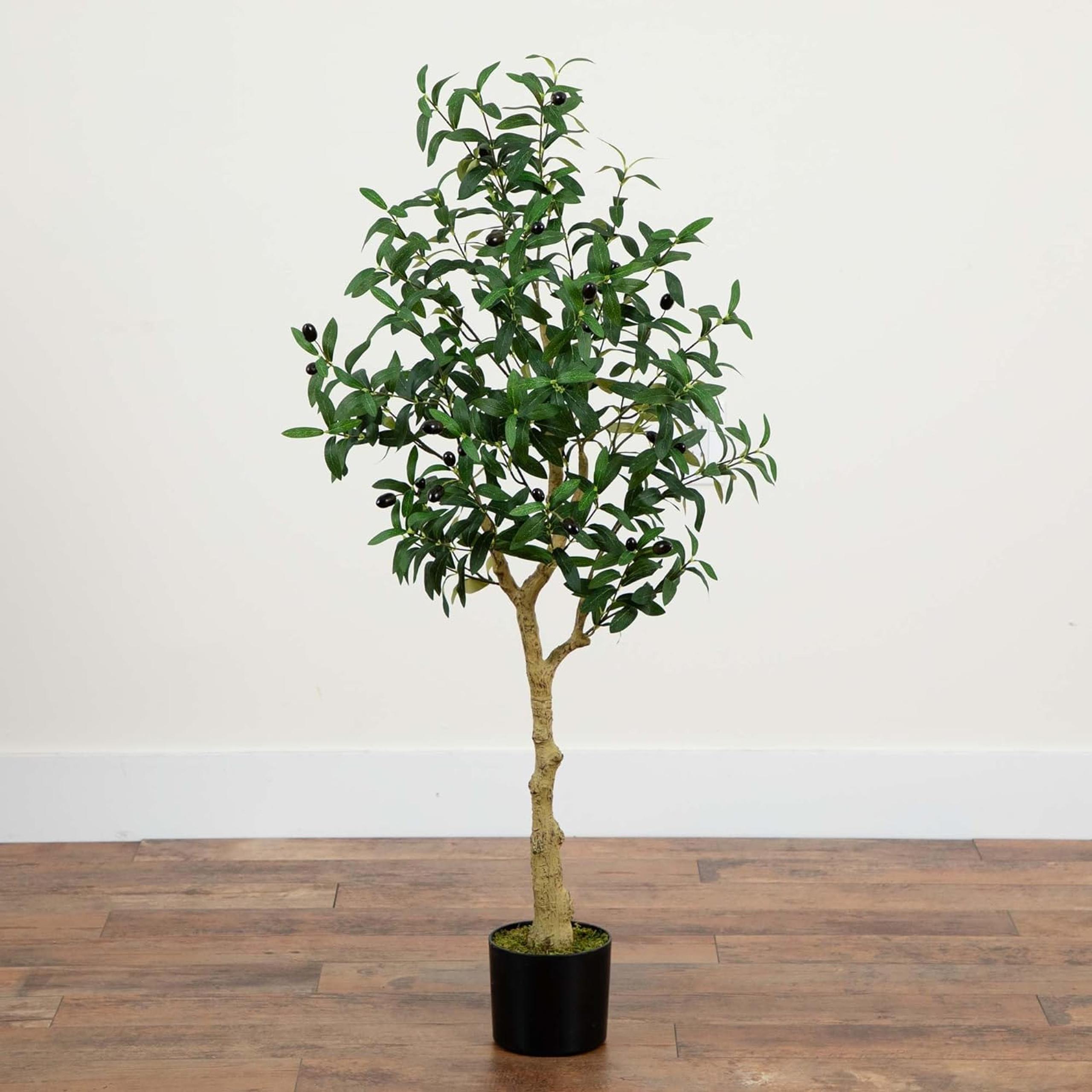 Nearly Natural Mediterranean Indoor Artificial Olive Tree 4FT Tall Faux  NIB