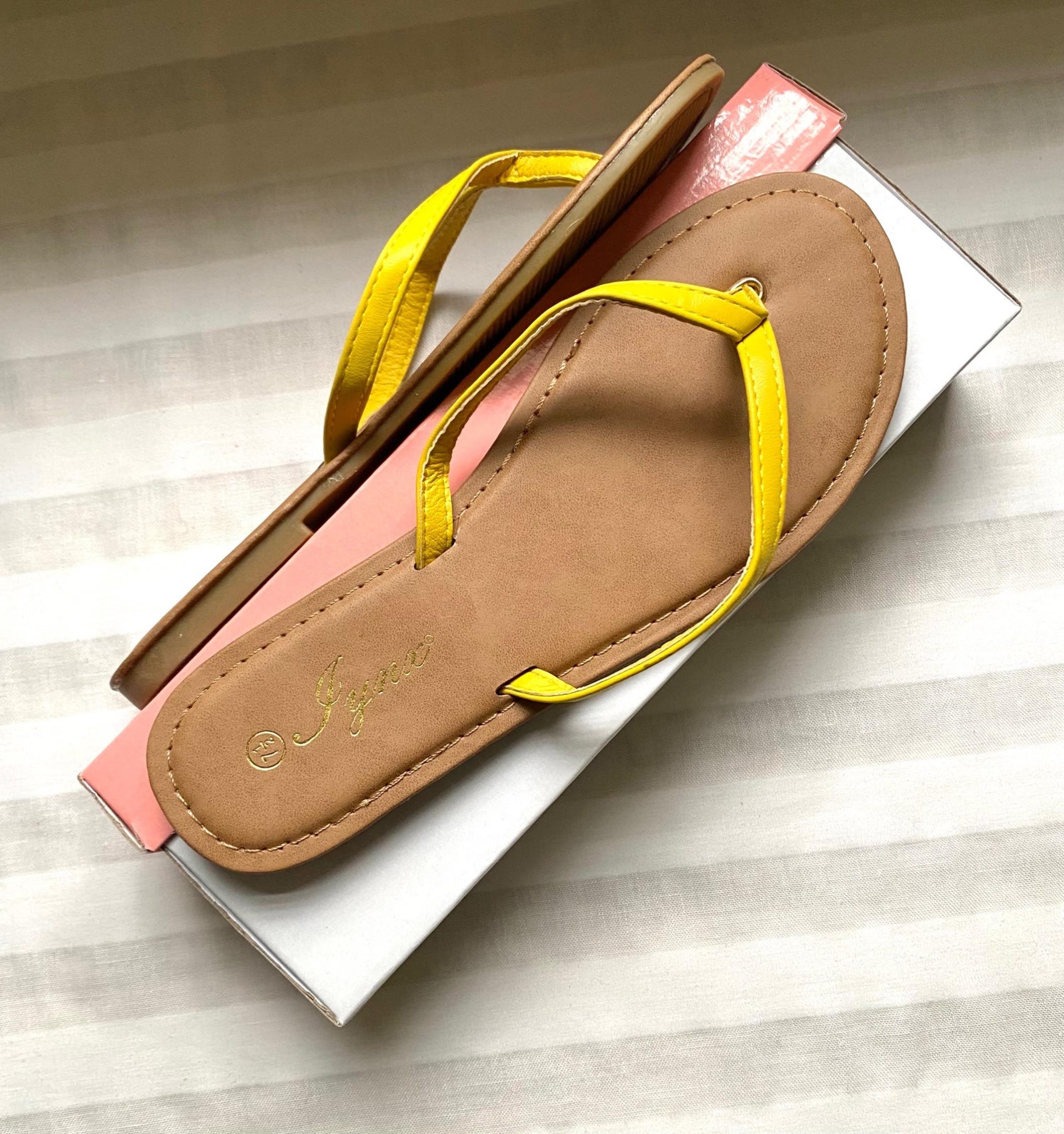 Yellow Strap Sandals, 7.5