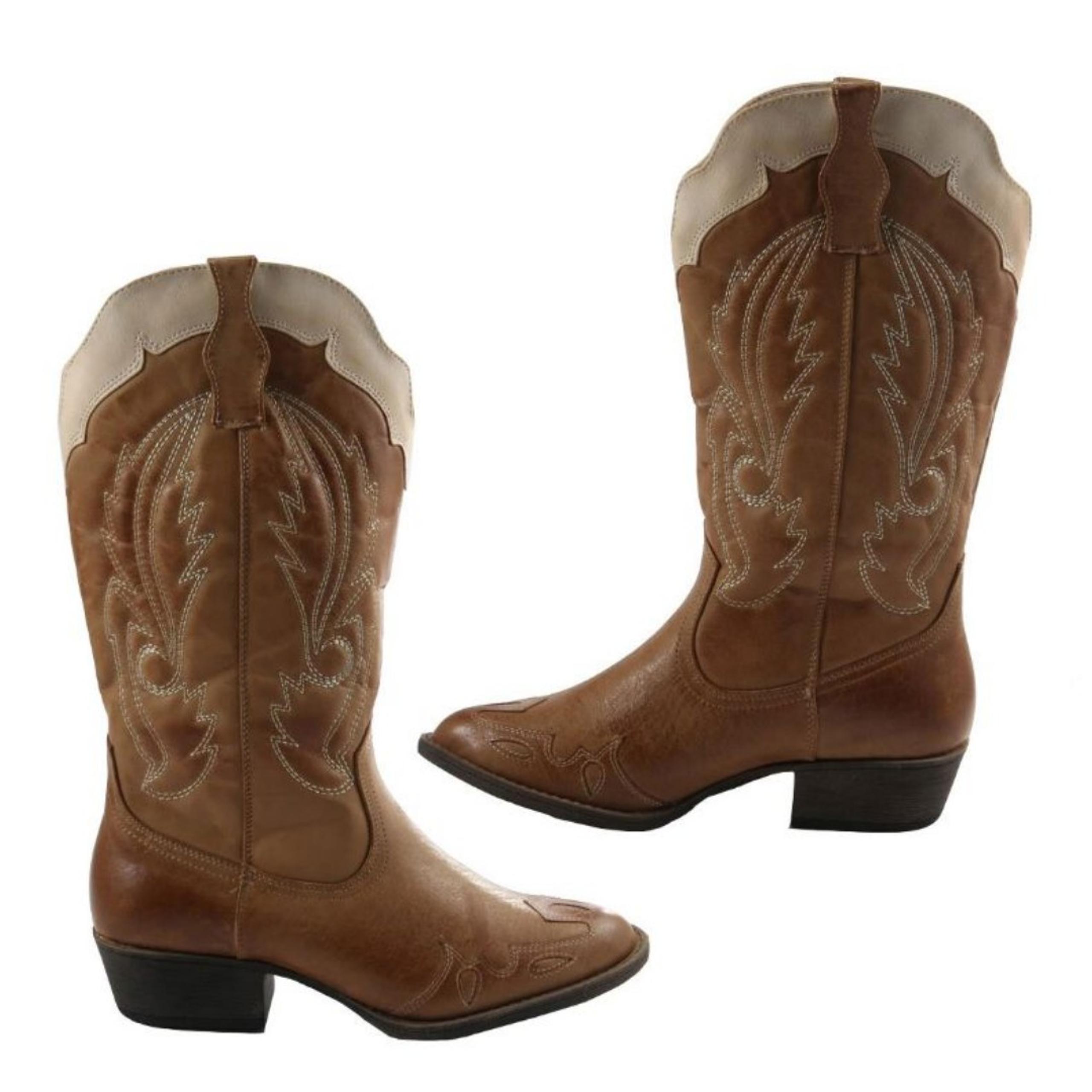 Coconuts Matisse Cimmaron Brown Leather Round Toe Western Boots Womens 6.5 NEW