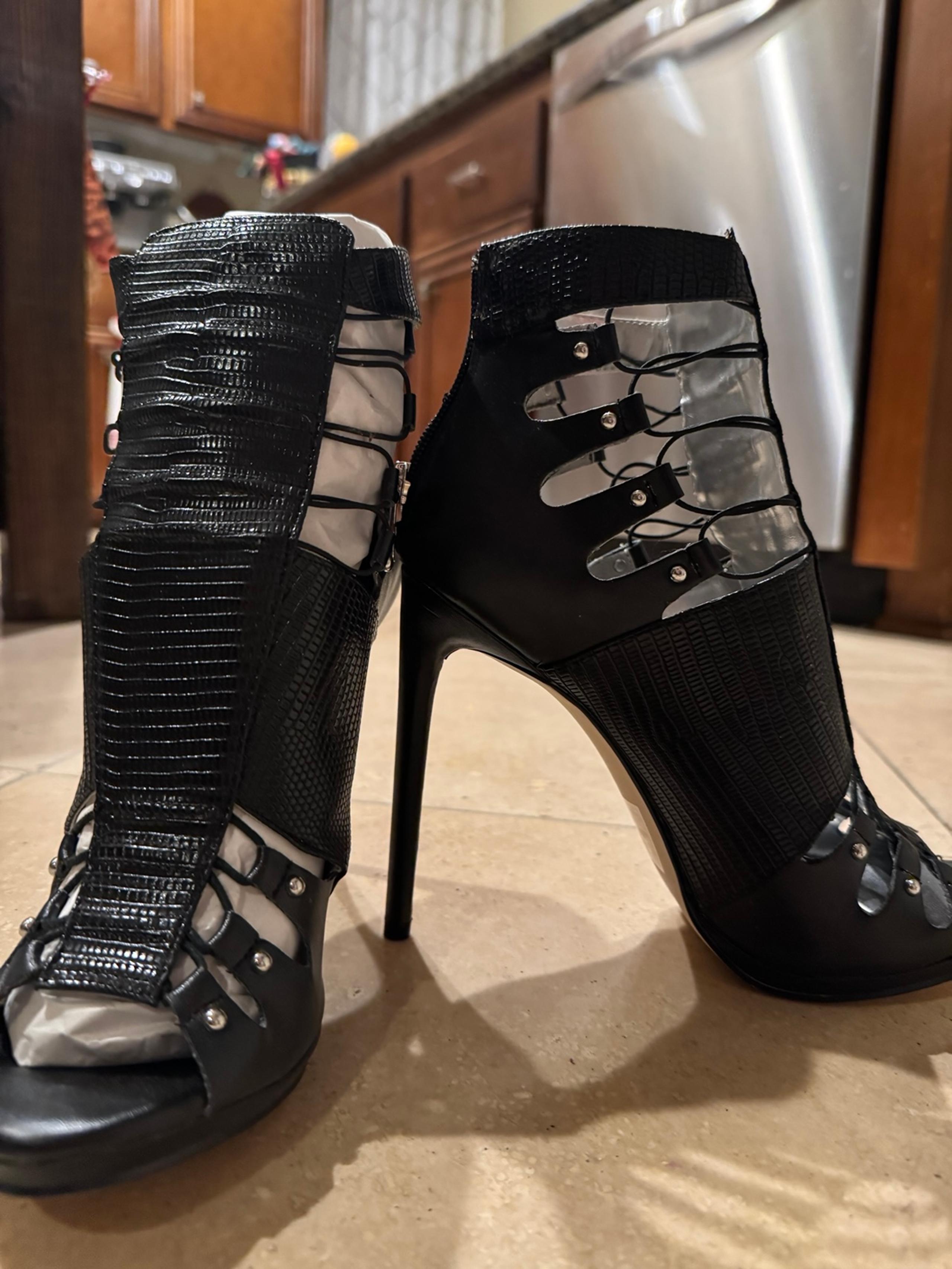 Bebe black peep toe heels