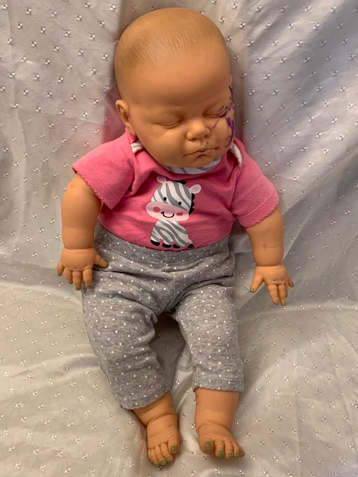 Vintage Realistic Sleeping Newborn Baby