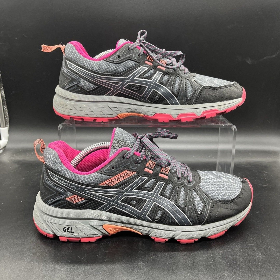 Women's Asics Gel Venture 7 Trail Running Shoes Size 7 1012A476 pink gray