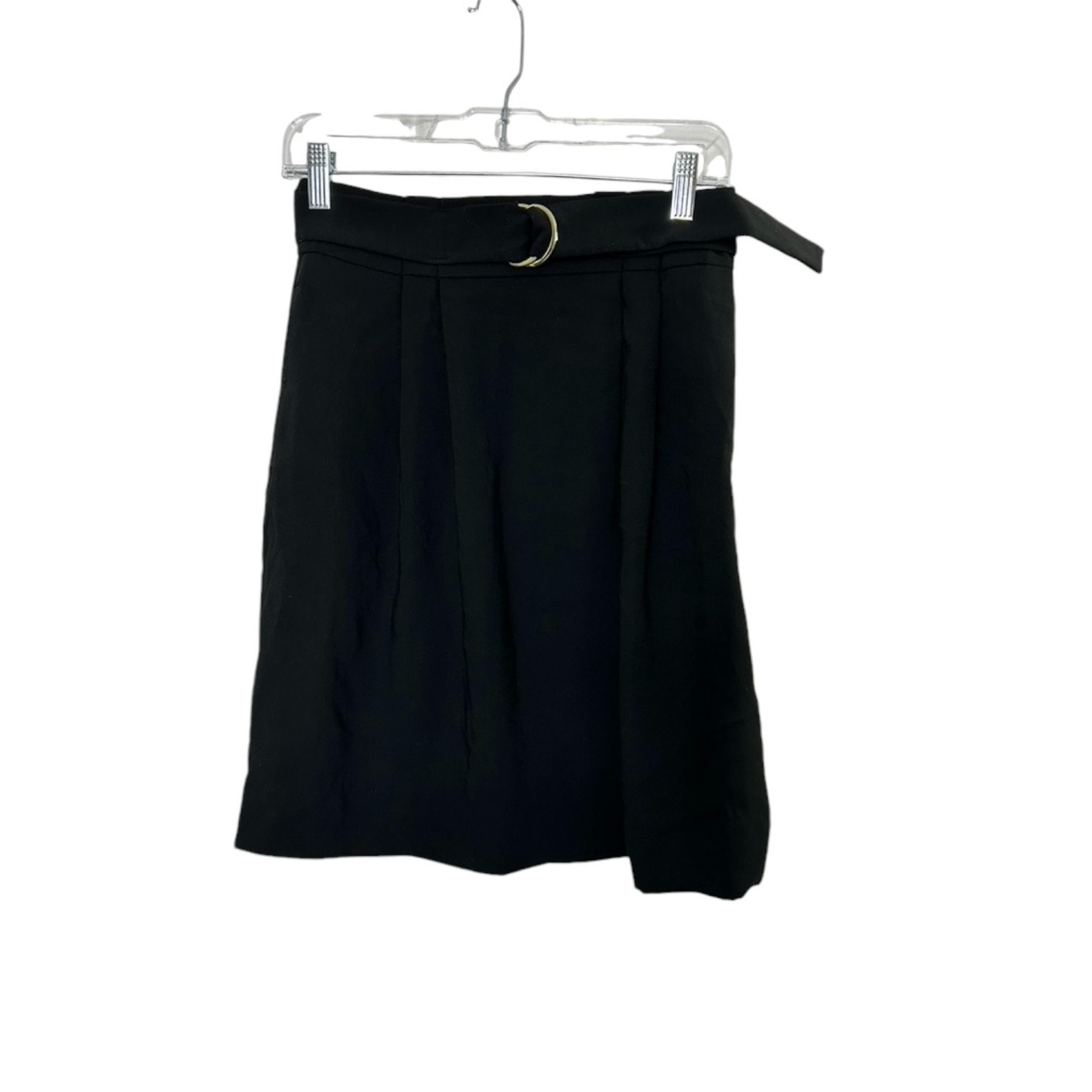 H&M Black Belted Swing Skirt Size 4 New