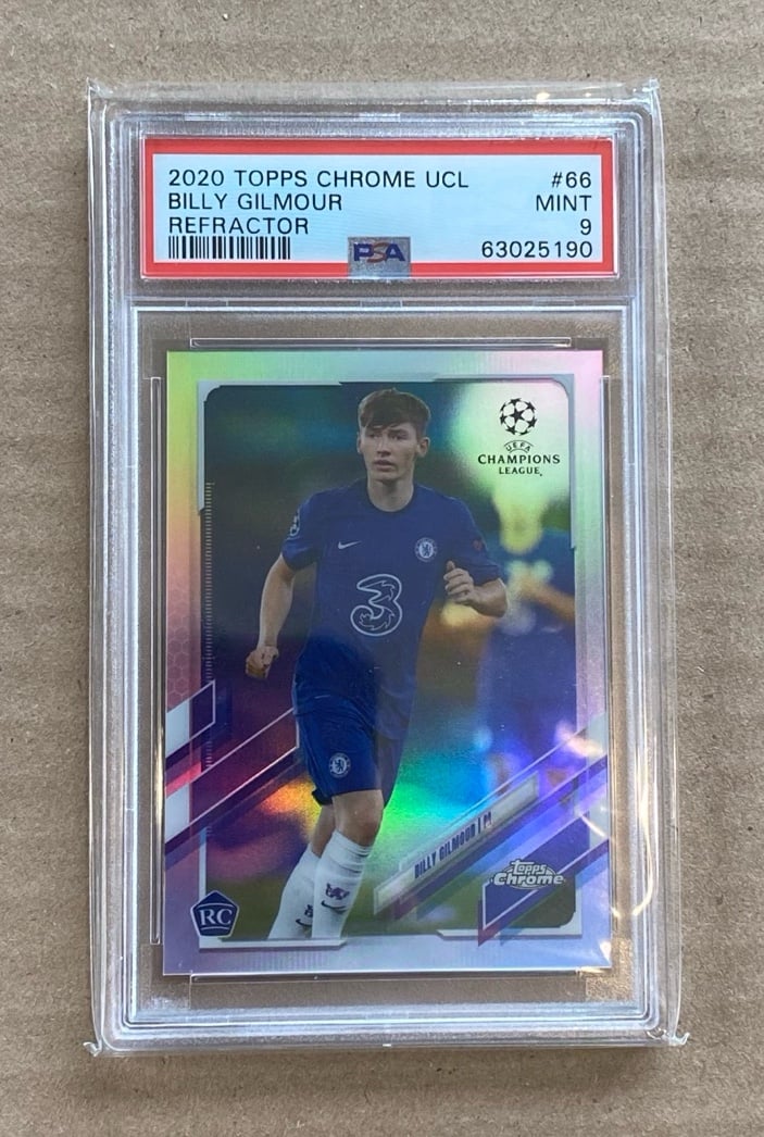 2020 Topps. Chrome UCL Billy Gilmour #76 Refractor Rookie PSA 9