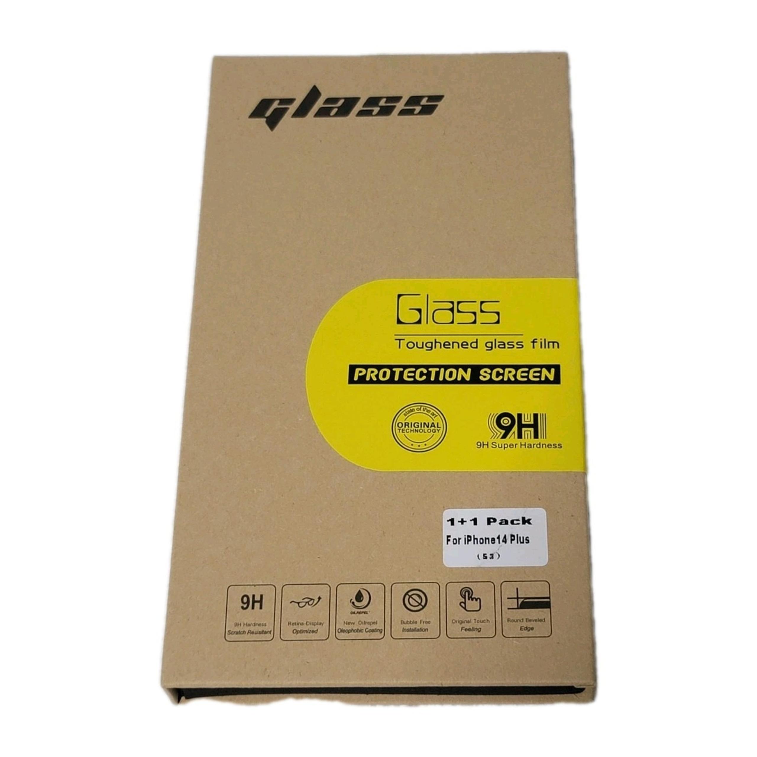 iPhone 14 Plus Case Screen Protector Toughened Glass Film - All Glass