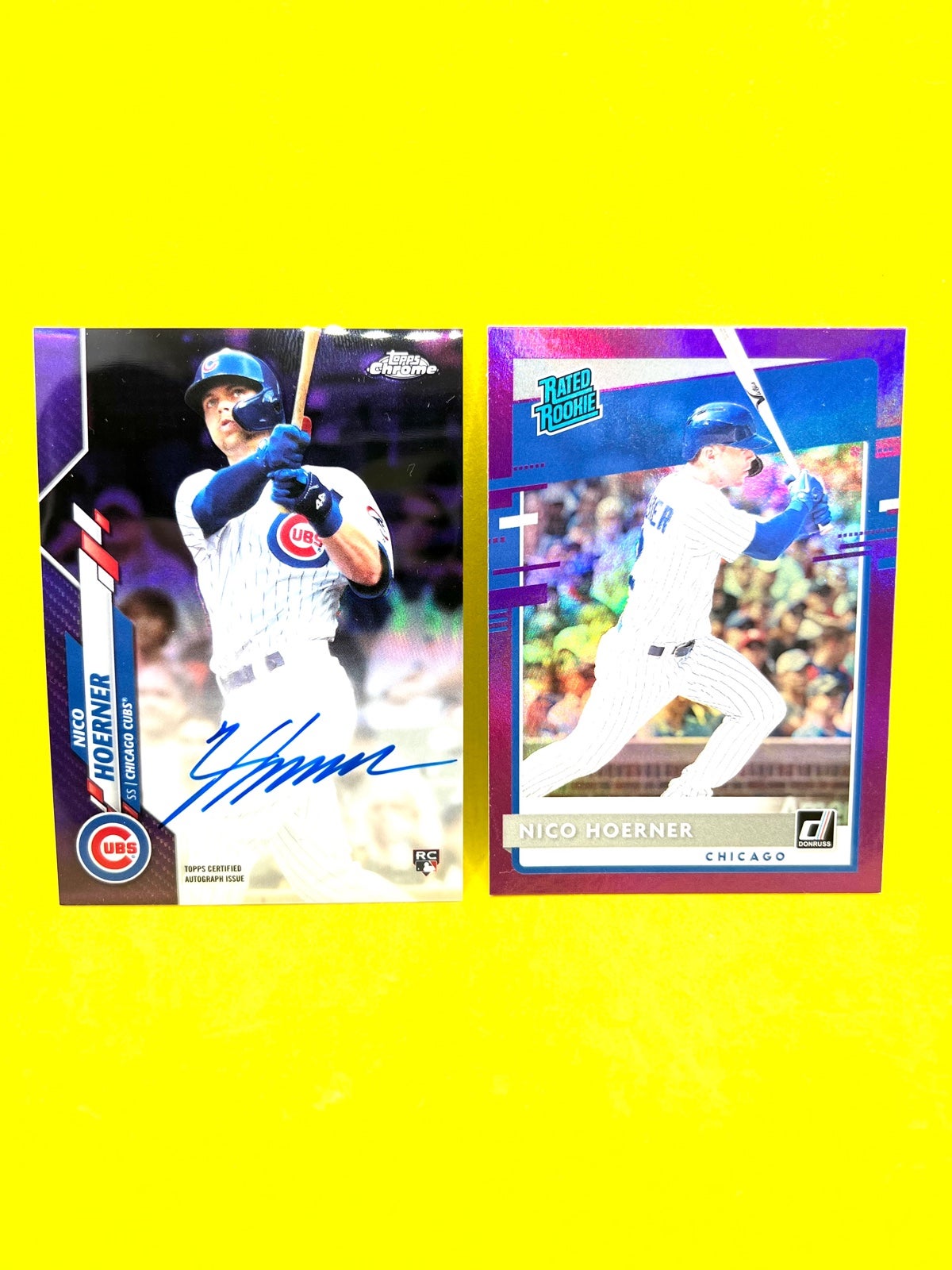2020 Topps Chrome Purple Refractor Nico Hoerner RC Auto SP