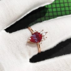 Lab Created Alexandrite Engagement Ring 5x7mm, Purple Alexandrite Ring