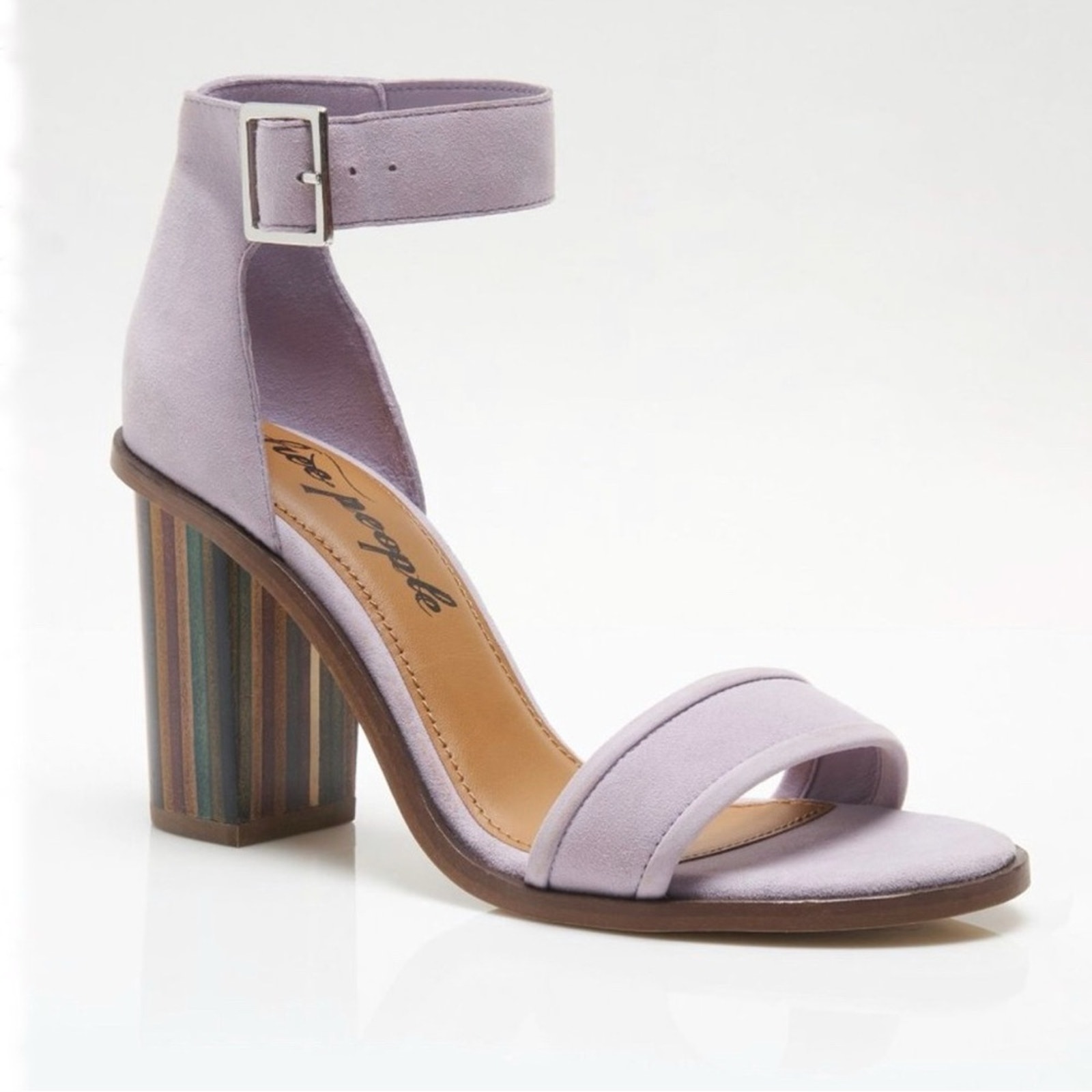 Free People Lavender Suede Serenity Heel Sz 6.5 NWT