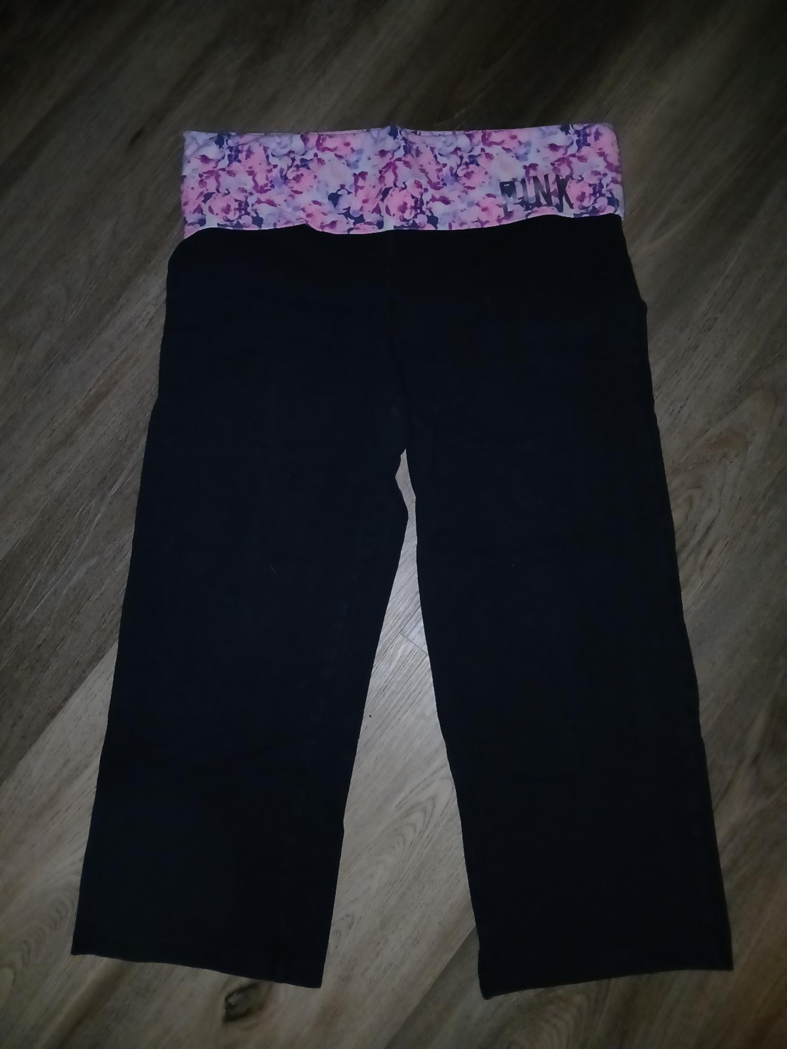 PINK Victoria's Secret Y2K Foldover Bright Floral Waist Medium Capri Leggings