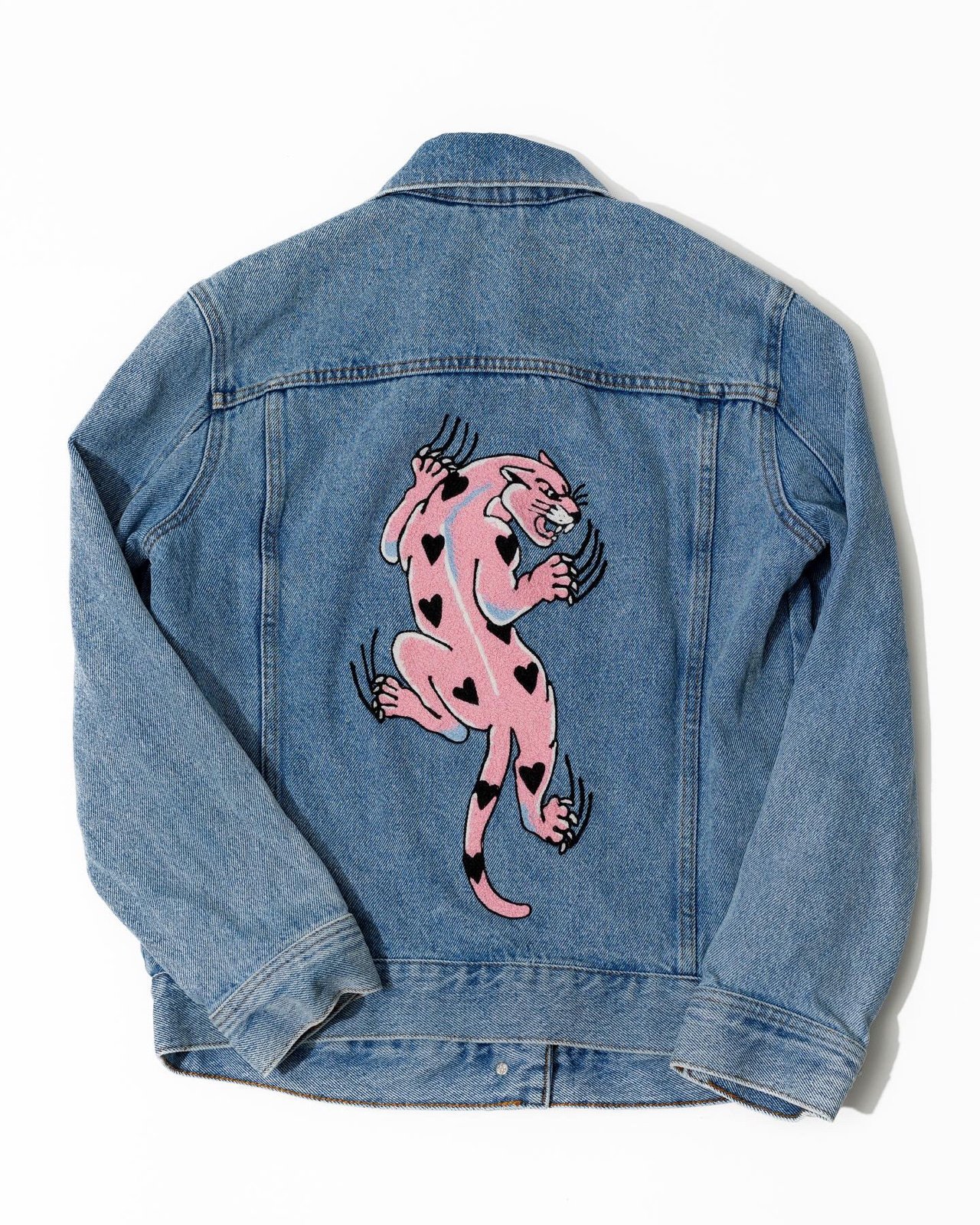 Valentine Panther Hand Embroidered Denim Jacket